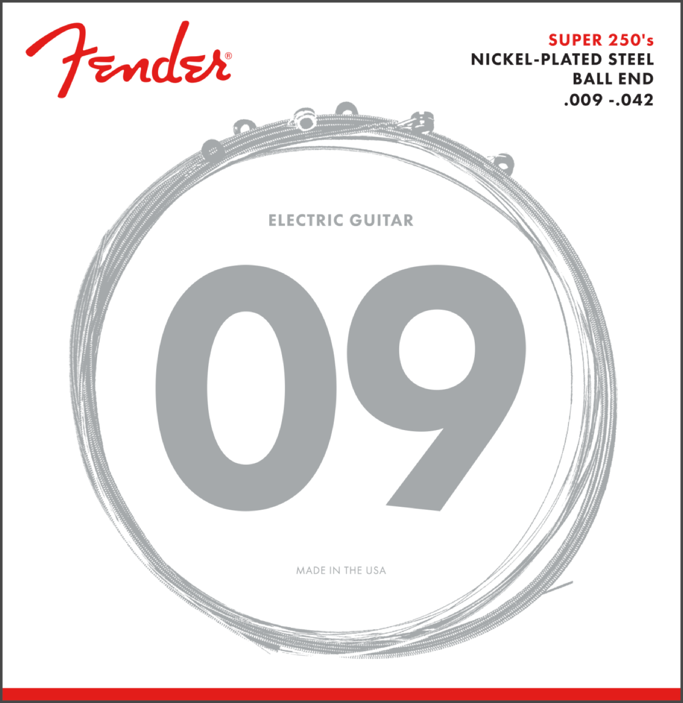Fender Super 250 Guitar Strings, Nickel Plated Steel, Ball End, 250L - Image 2