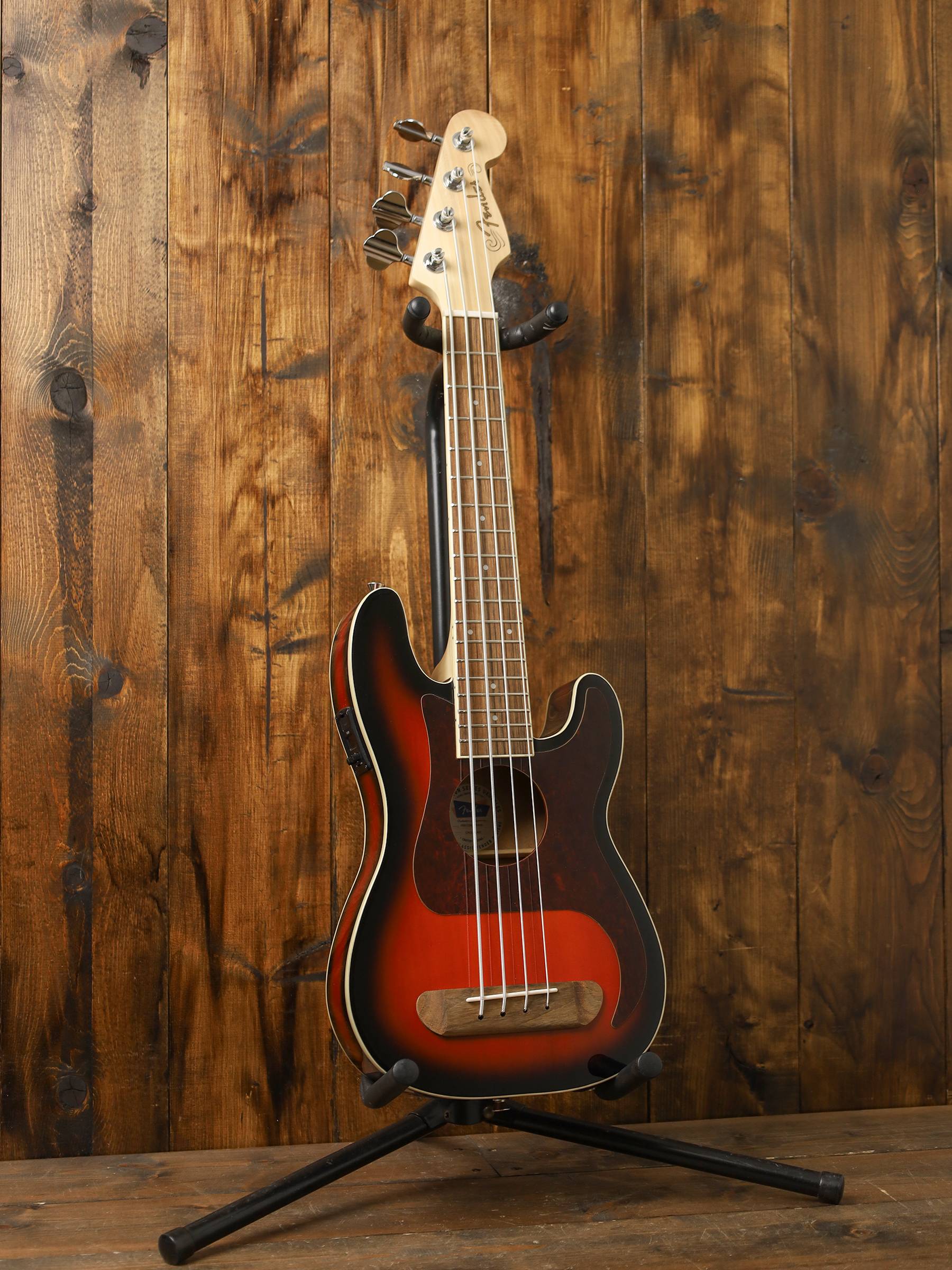 Fender Fullerton Precision Bass Uke, Walnut Fingerboard, 3-Color Sunburst - Image 2