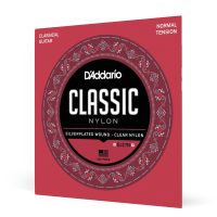 D'Addario Normal Tension Silver Plated Wrap, Nylon Core, Clear Student Nylon Trebles